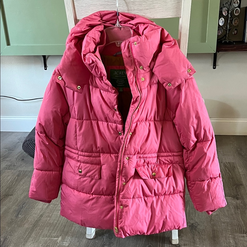 J. Crew Women's Pink Puffer Jacket